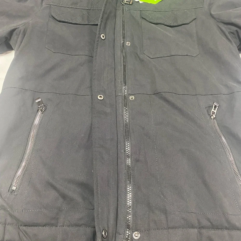 Free Country (NWT) Black Hooded Canvas Cascade Riva Jacket Women’s Medium